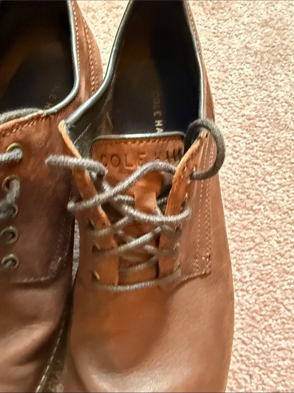 Cole Haan Men's Brown Leather Lace-Up Dress Shoes